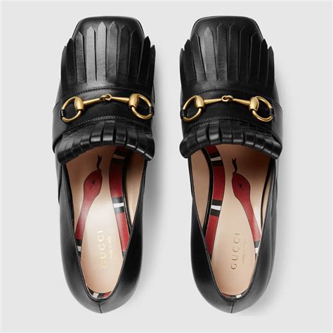 gucci sling back loafers|Gucci leather mid heel loafer.